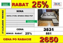 KINAS - SOFA NINA Z FUN. SPANIA ORAZ PUF